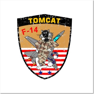 F-14 Tomcat - Operation Desert Shield - Grunge Style Posters and Art